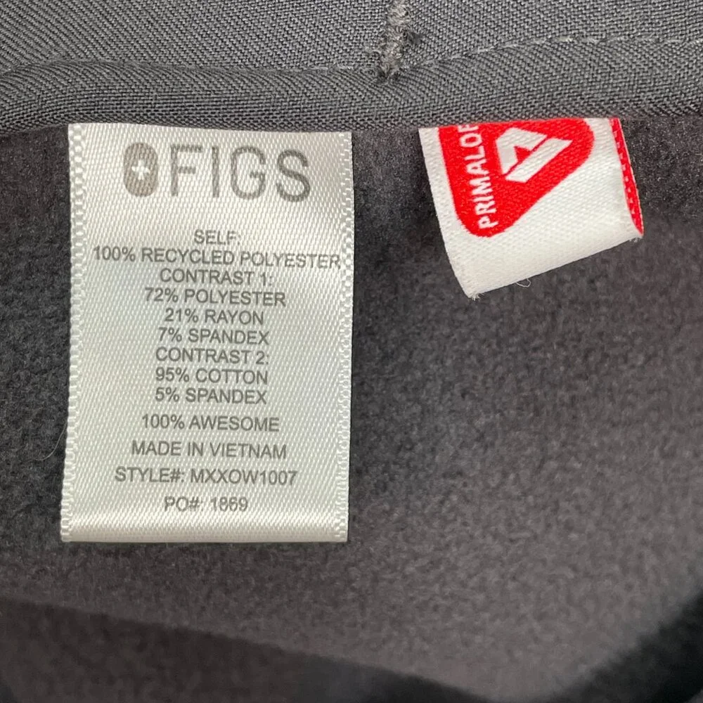 Figs On Shift Fleece Jacket Men's Size XL Full Zip Gray Scrubs MXXOW1007 - Picture 6 of 7